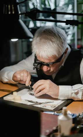 a man working on a watch