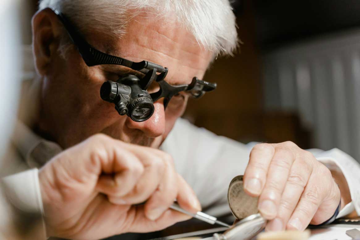 a man working on a watch