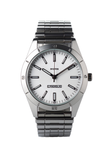 a close up of a silver watch