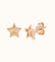 a pair of gold star earrings