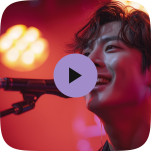 a man singing into a microphone