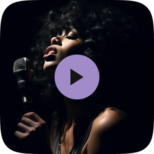 a woman singing into a microphone