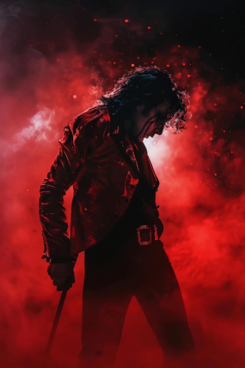 a man in a red jacket holding a sword