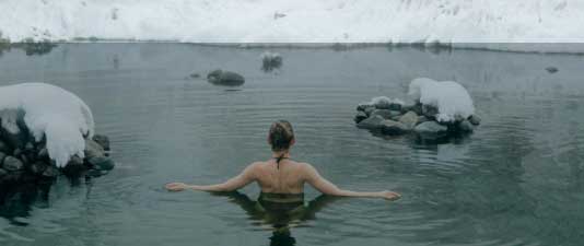 a woman in a body of water