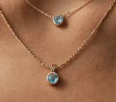 a necklace on a person's neck