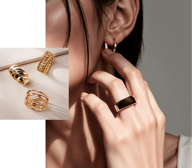 a close up of a woman's ear