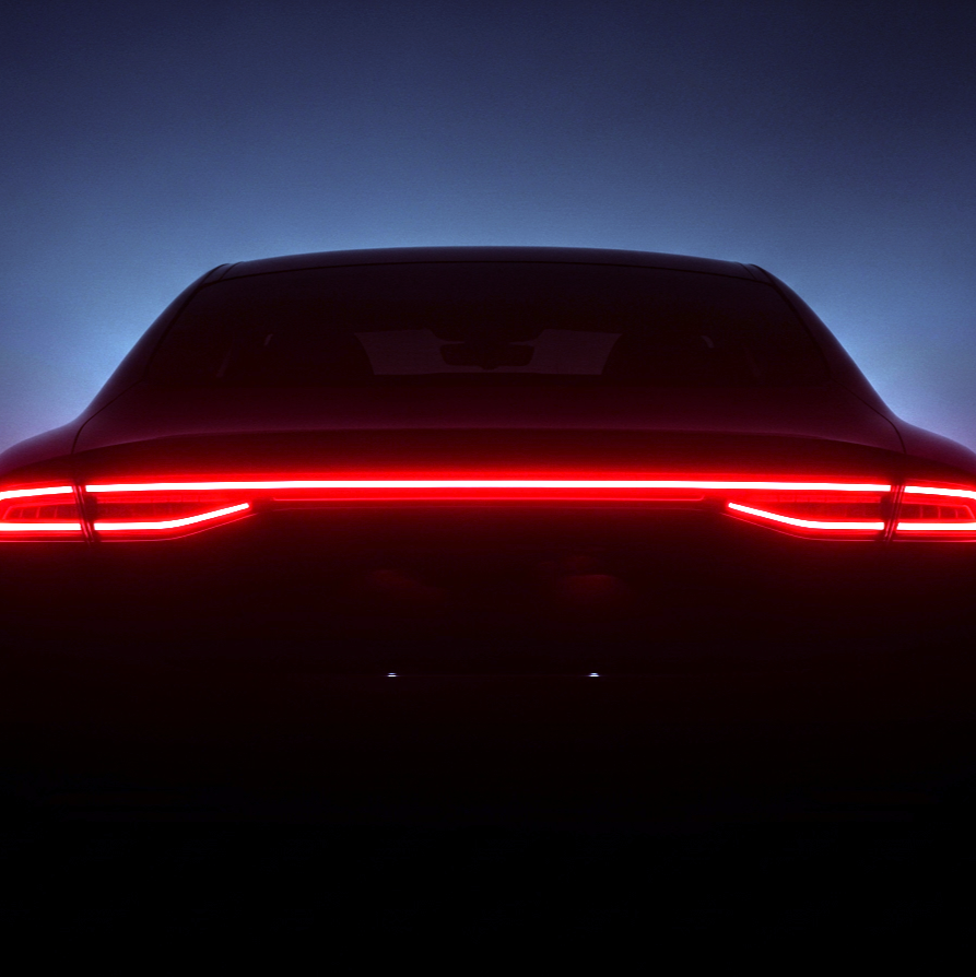 the back of a car with red lights