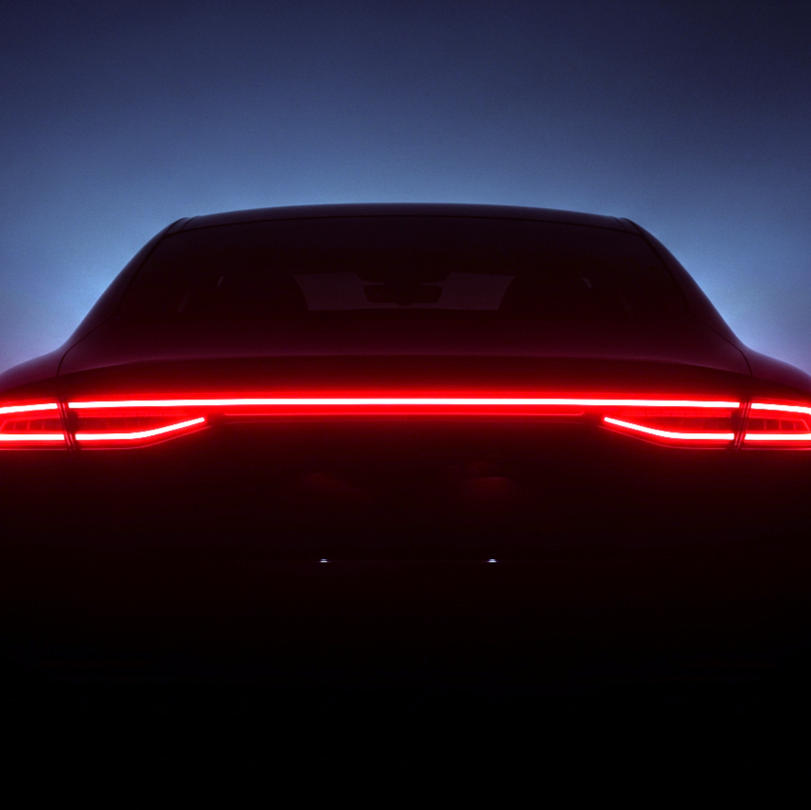 the back of a car with red lights