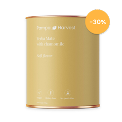 a can of yerba mate with chamomille