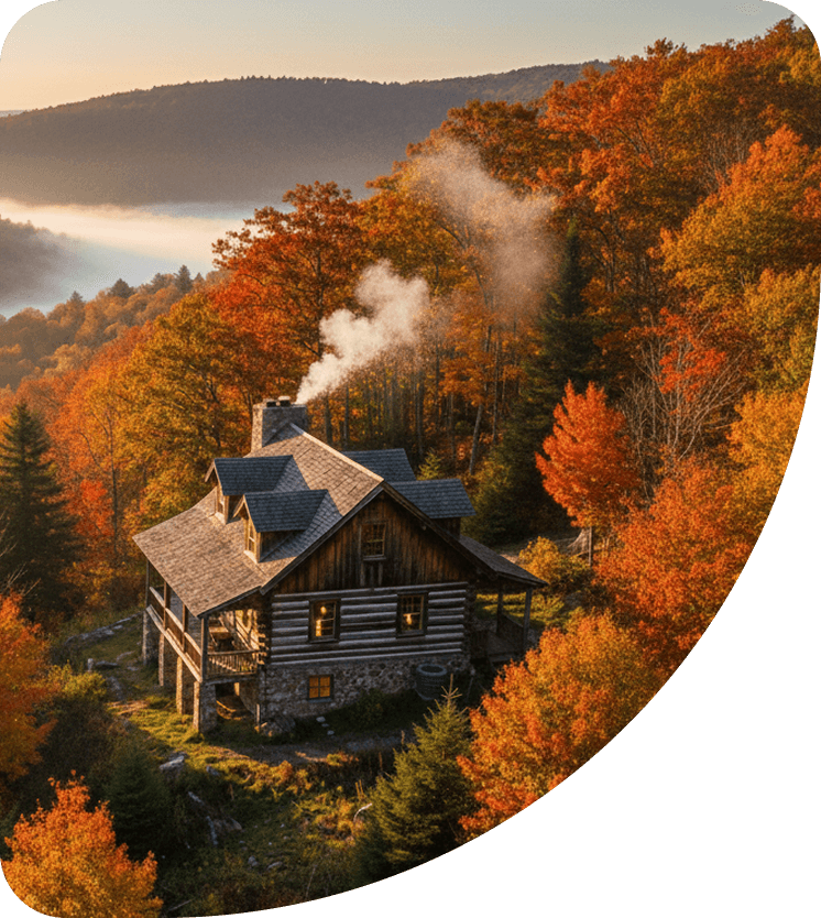 a house in the woods