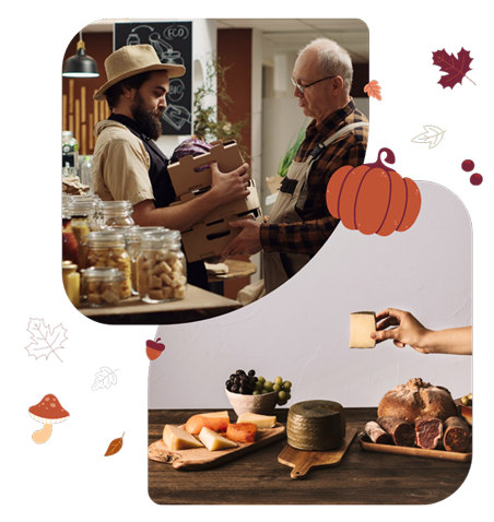 a man holding a box of vegetables