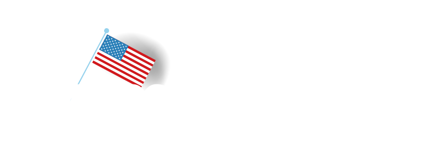 a white text with red and white stripes on a black background