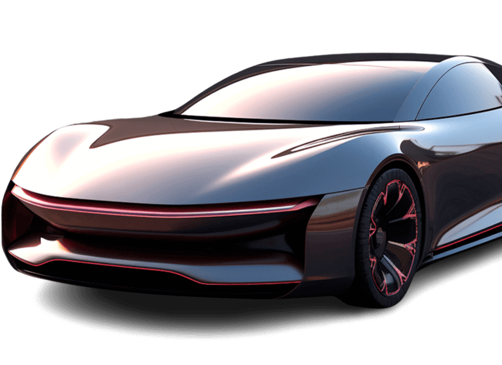 a black sports car with red rims