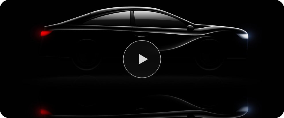 a black car with a play button