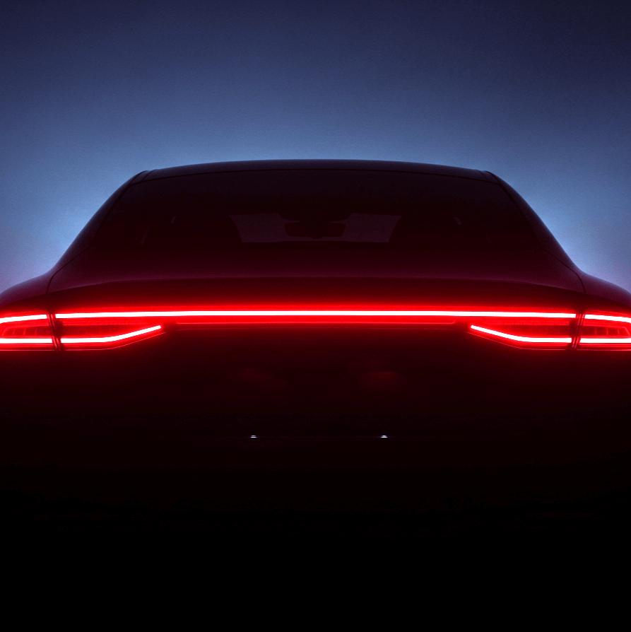 the back of a car with red lights