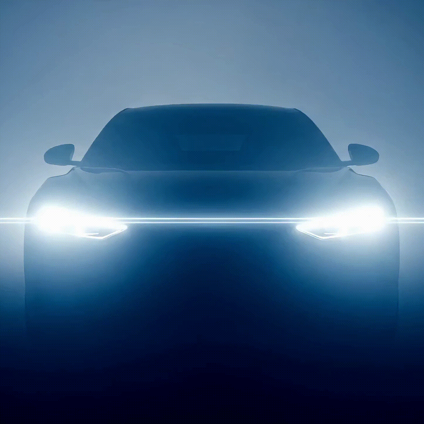 a car with bright lights