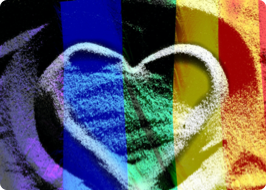 a heart drawn in rainbow colors