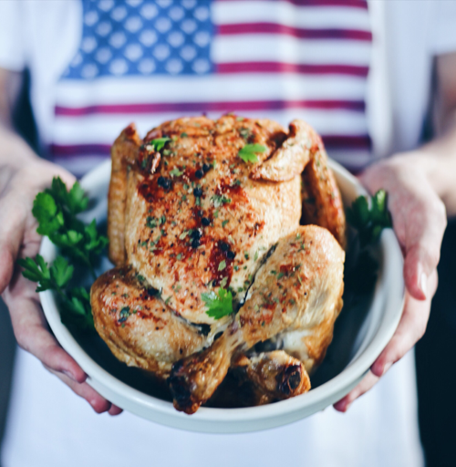 Turkey with American Flag