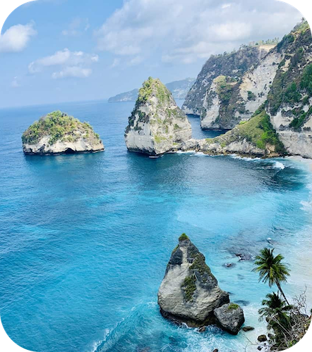 a large rock formations in the ocean