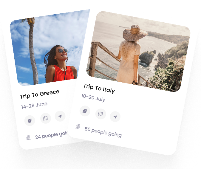 a couple of cards with pictures of trip