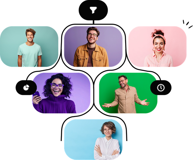 a group of people smiling