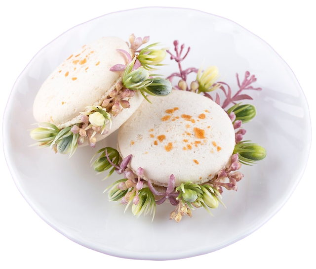 macarons with flower