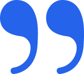 a blue quote marks on a black background