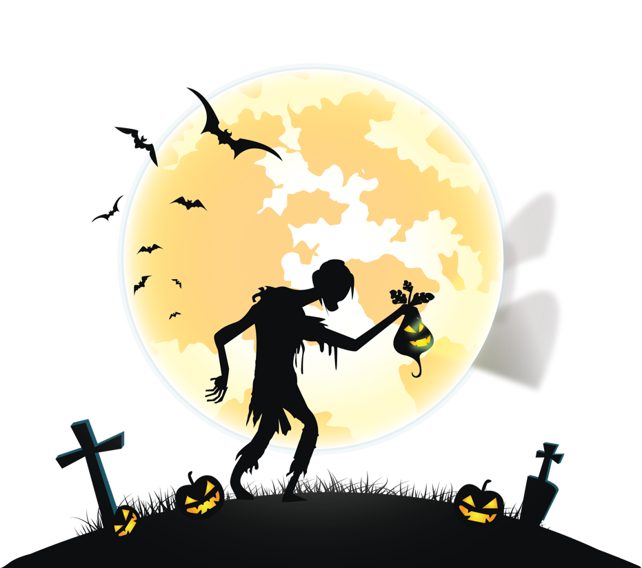 a silhouette of a person holding a bag of flowers in front of a full moon