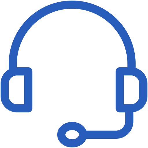 a blue headphones with a microphone