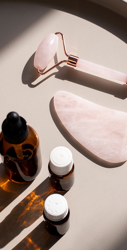 a group of essential oils and a roller