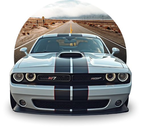 a front view of a car