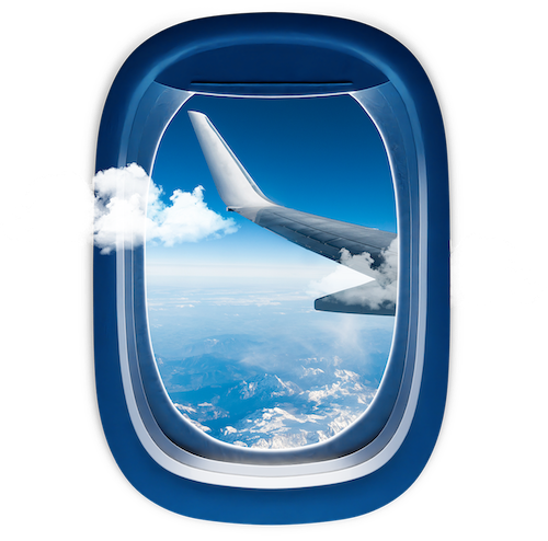 a view of the sky from an airplane window