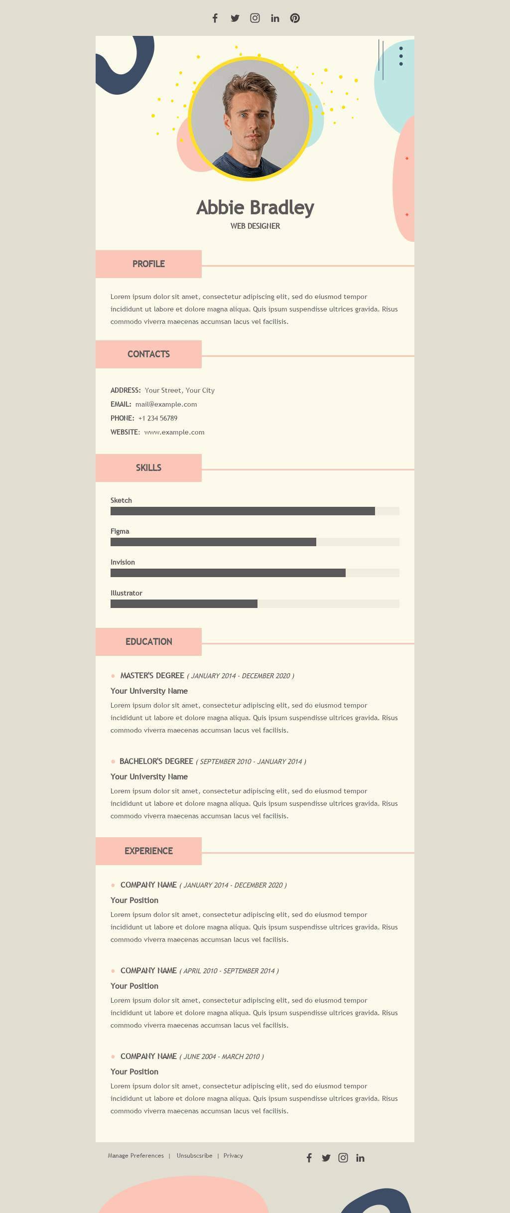 Web Designer CV
