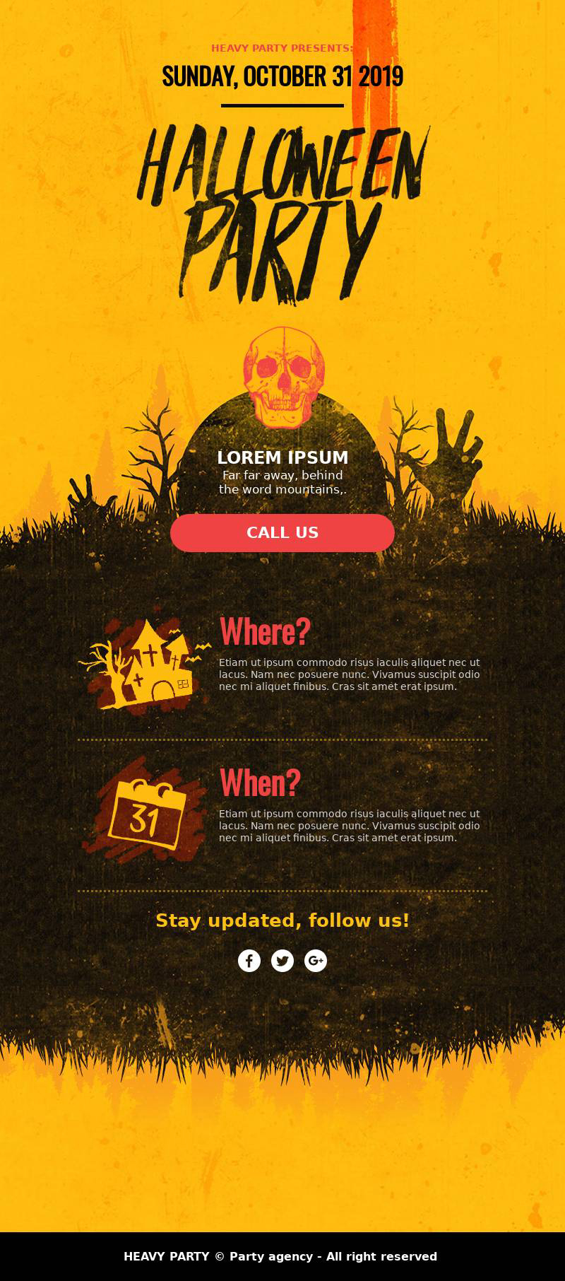 halloween party seasonal promotion email template bee free halloween stencils templates