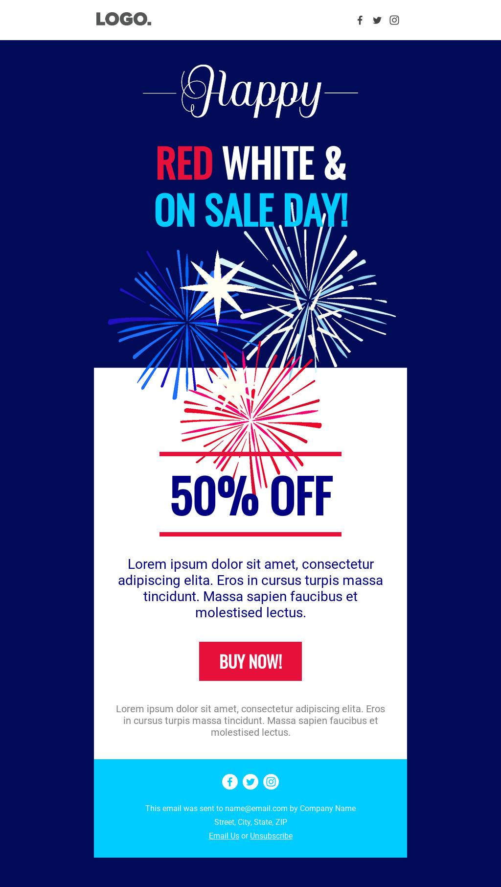 HAPPY red, white & sale day!