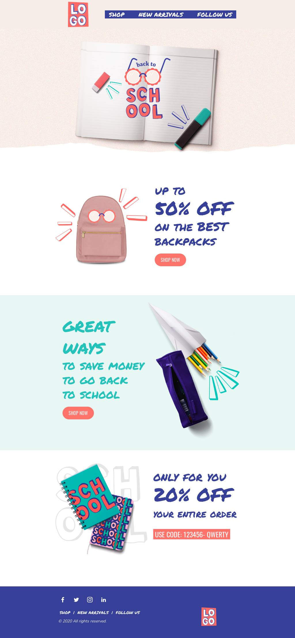 Back to school discount code