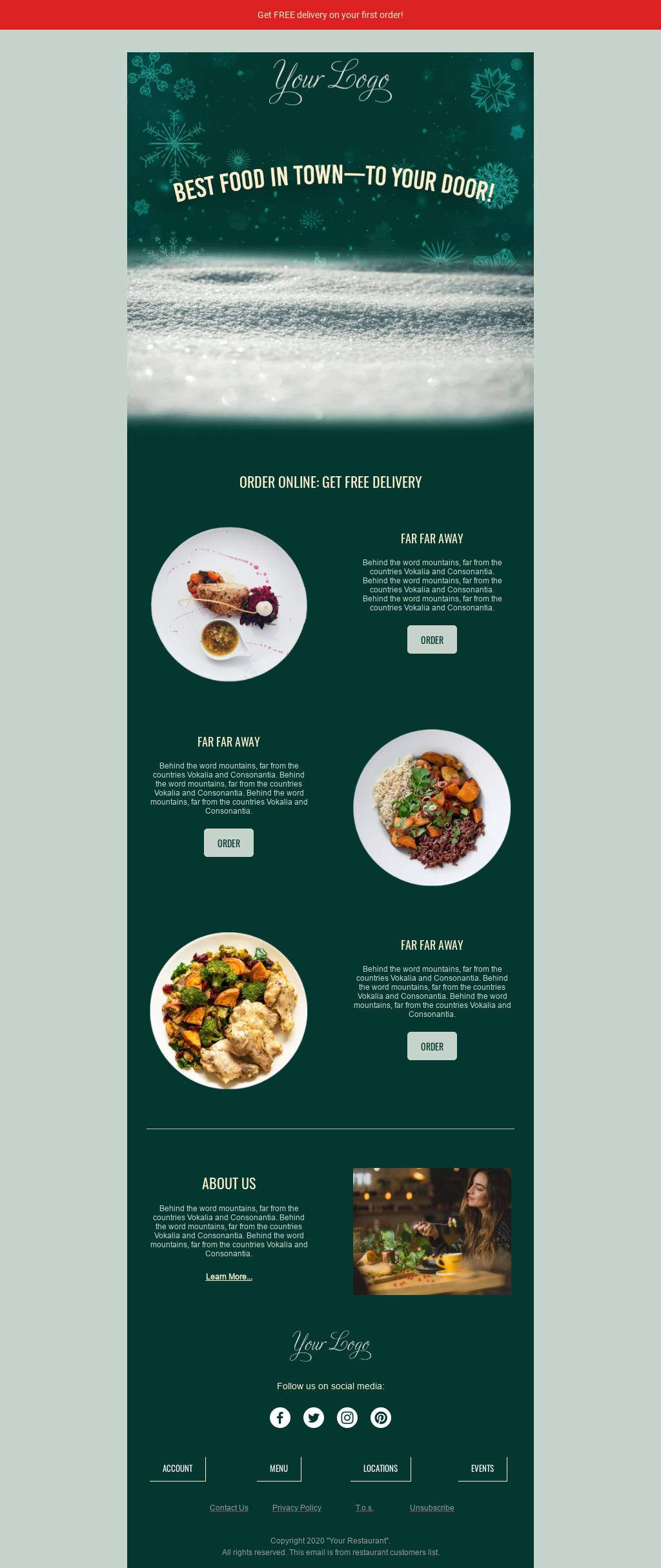 Christmas Food Delivery Service