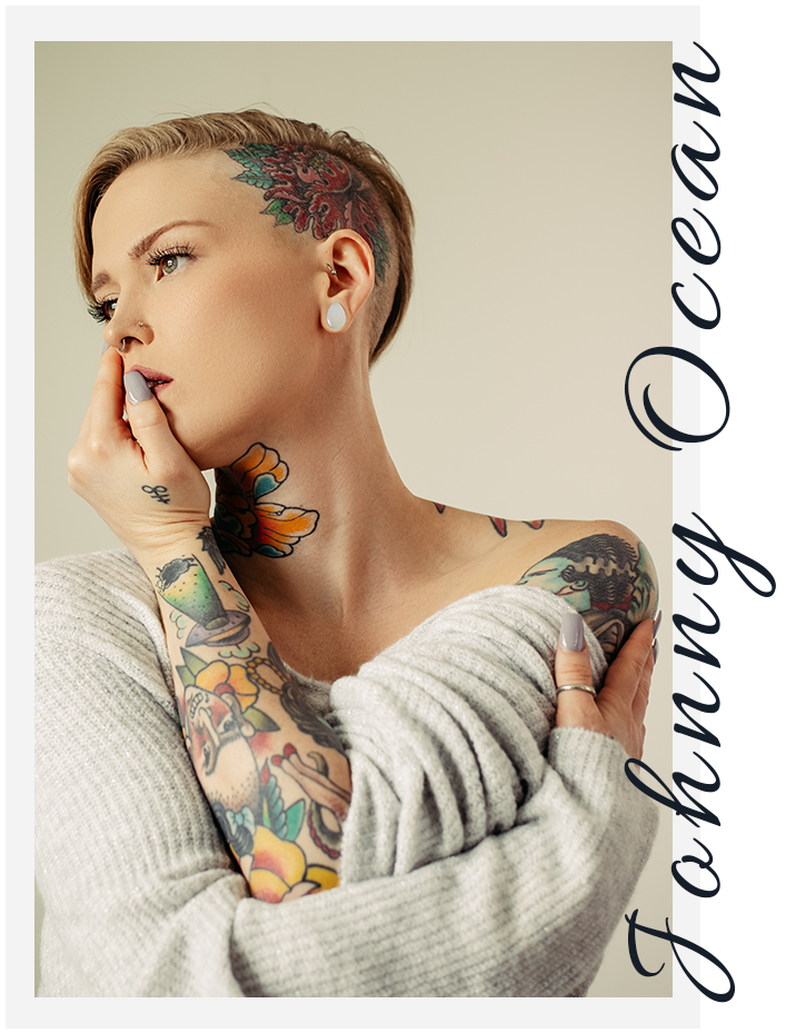 Girl with coloured tattoo