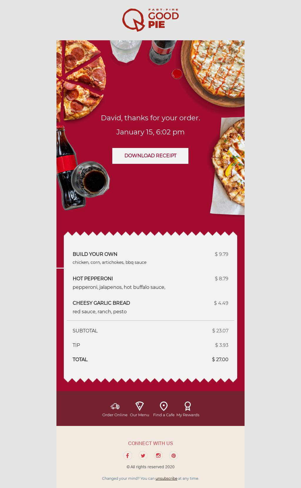 Restaurant - Order Receipt