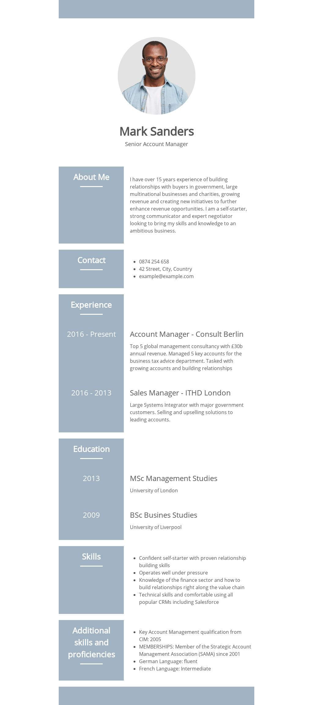 CV Template 2