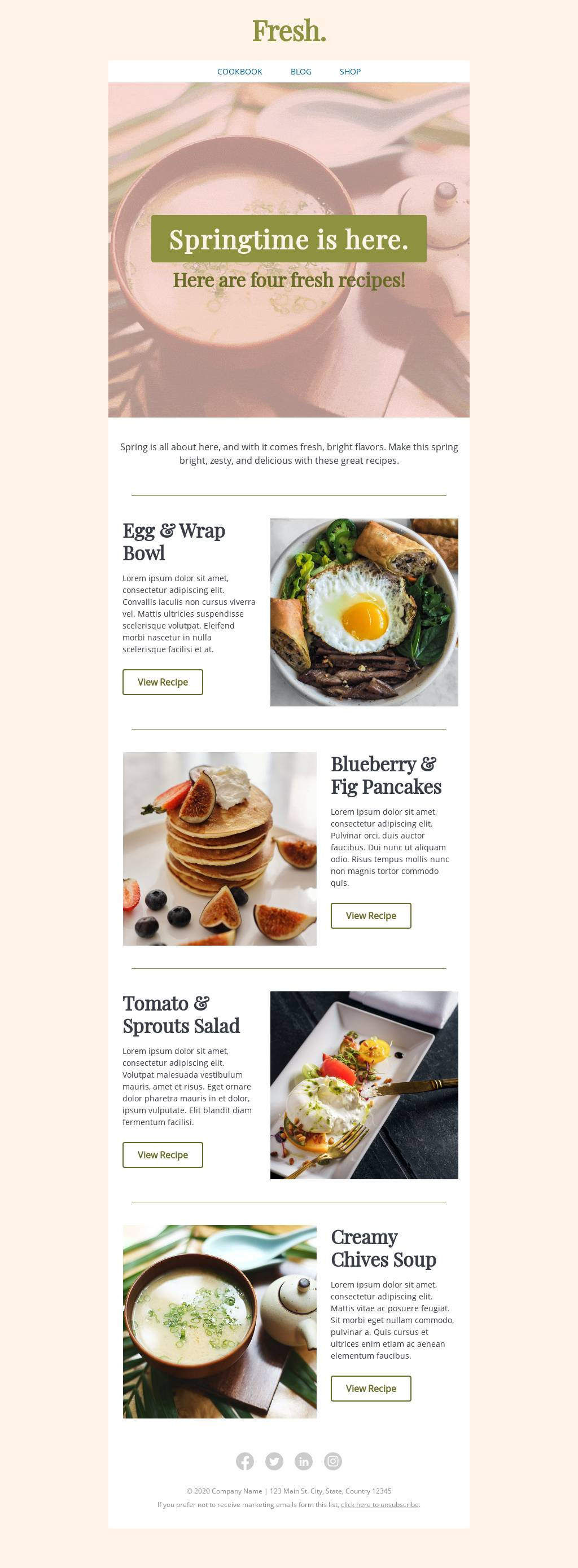 Spring Seasonal Recipes