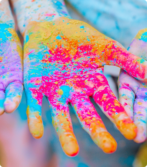 Colourful hands