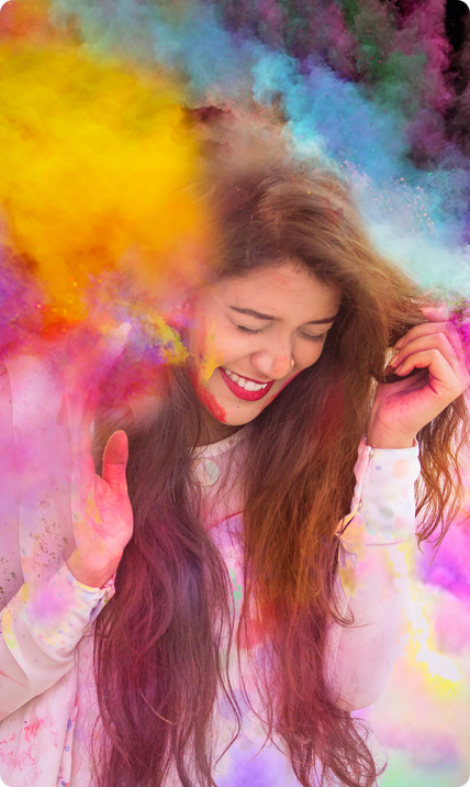 Girl with many colors