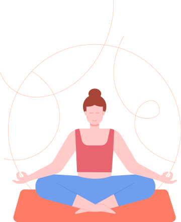 Illustration of woman meditating