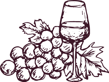 Grapes And Wine Glass Illustration