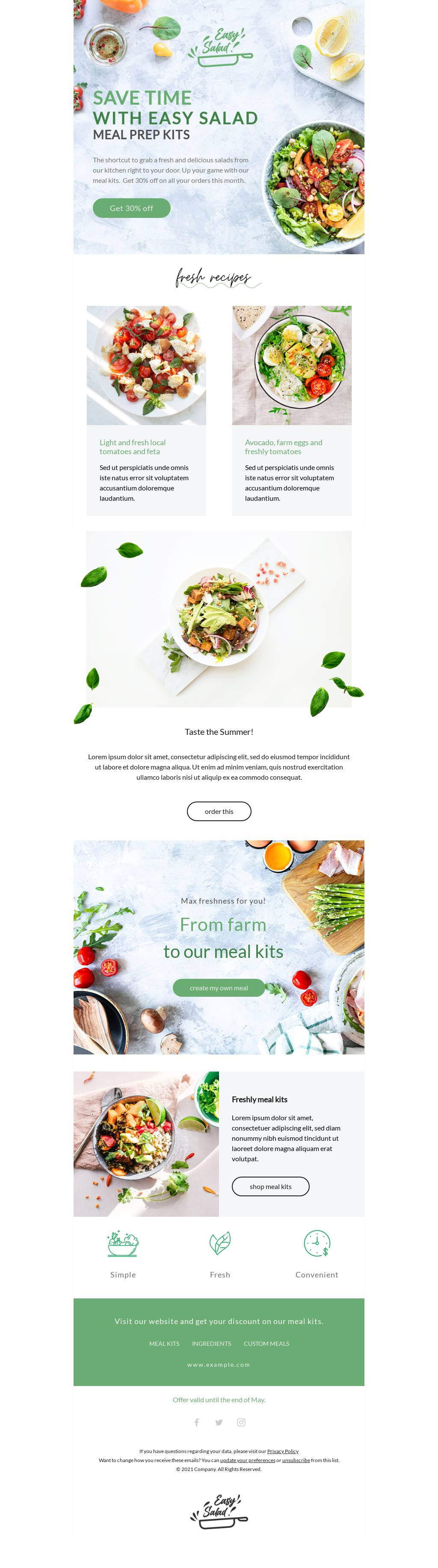 Discount for National Salad Month