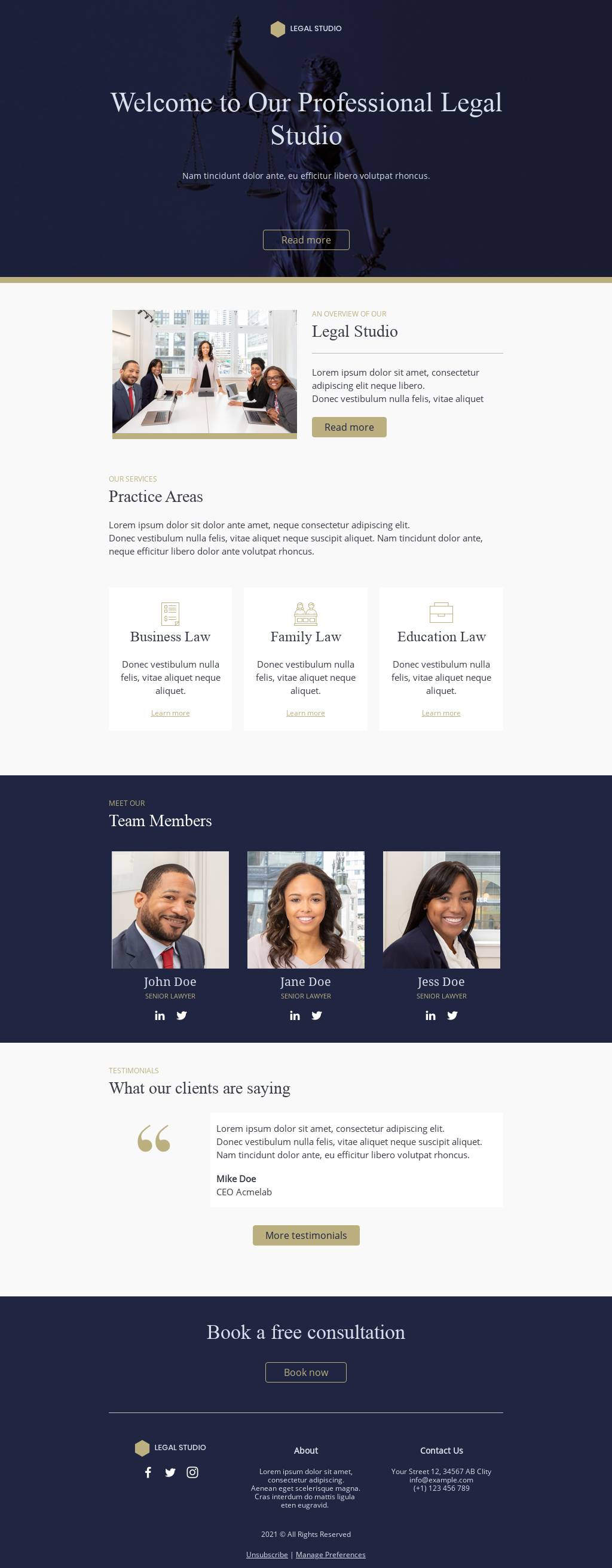 Welcome to our Legal Studio