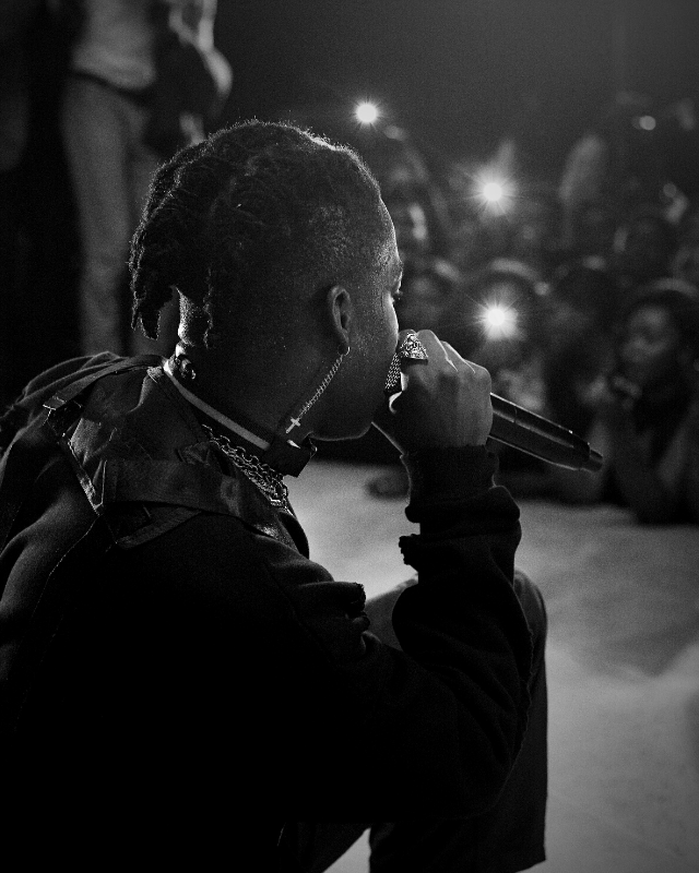Musician with microphone