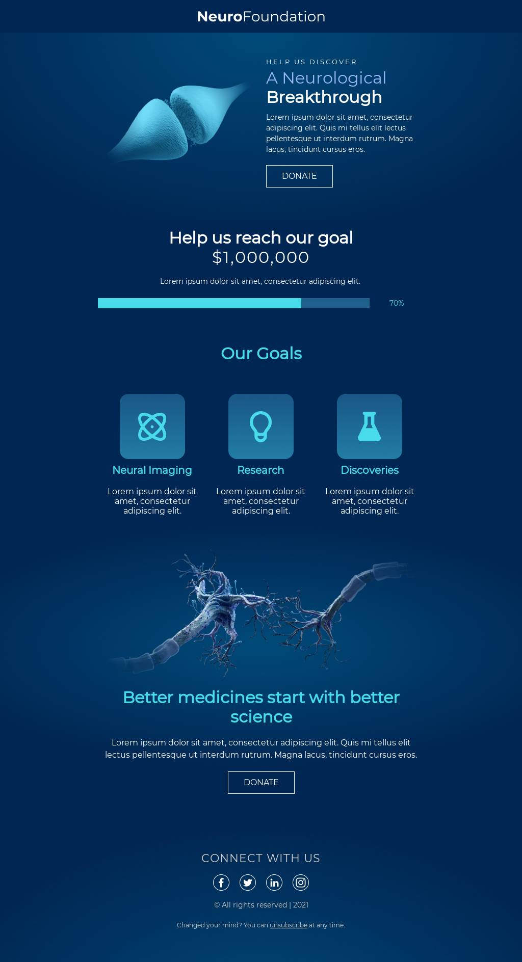 Science nonprofit fundraising email