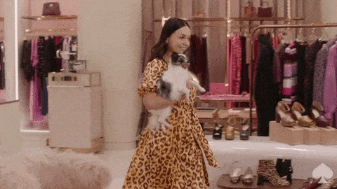 Girl showing her new dress Gif